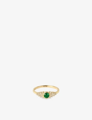 Astley Clarke Icon 14ct Yellow Gold Emerald and Lab-Grown Diamond Ring