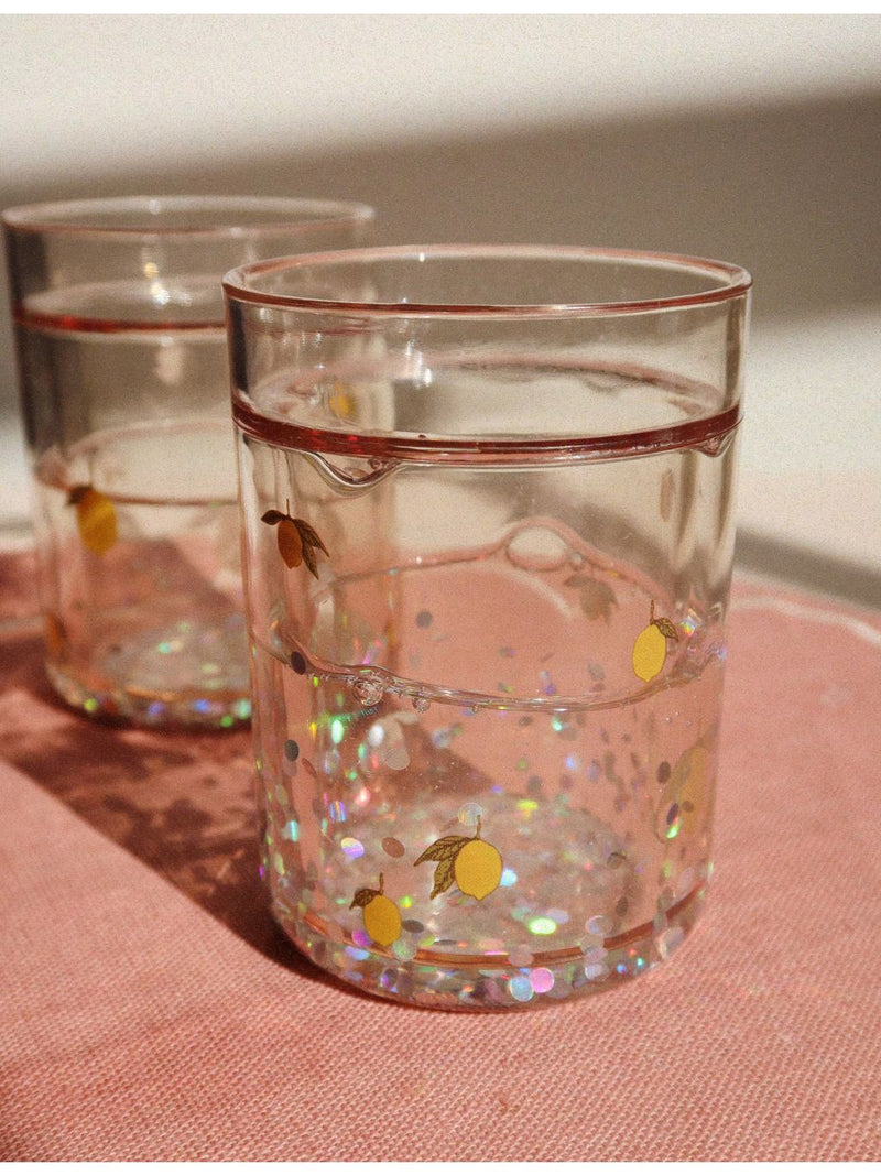 Konges Sløjd lemon glitter-filled cups pack of two, UK version