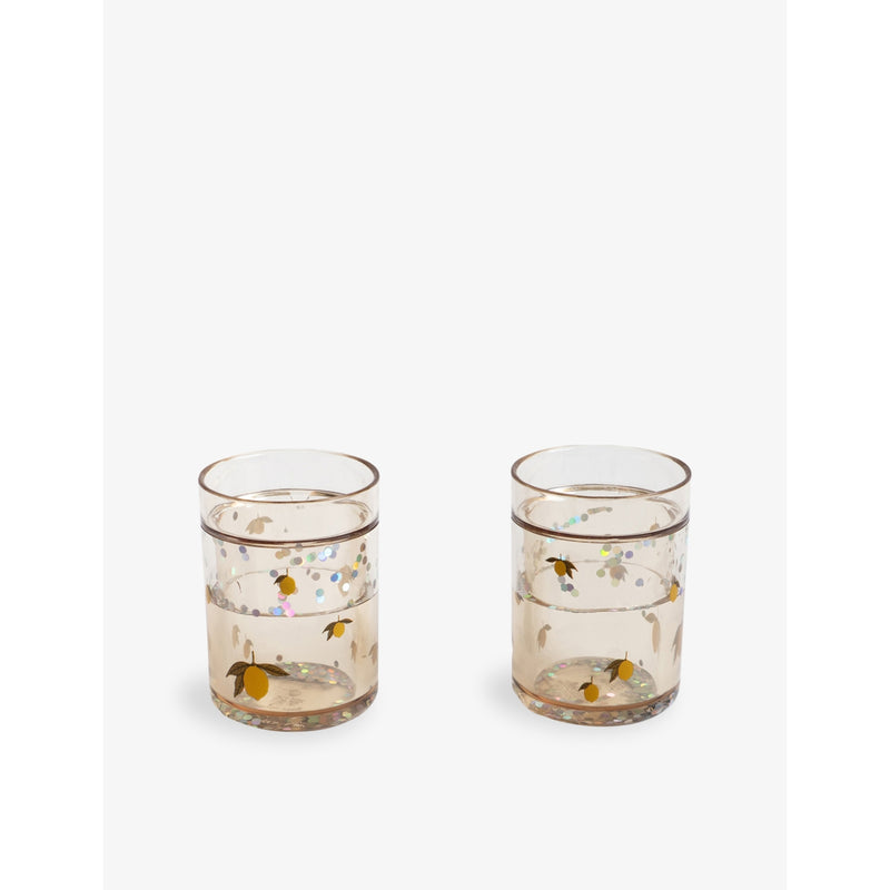 Konges Sløjd lemon glitter-filled cups pack of two, UK version