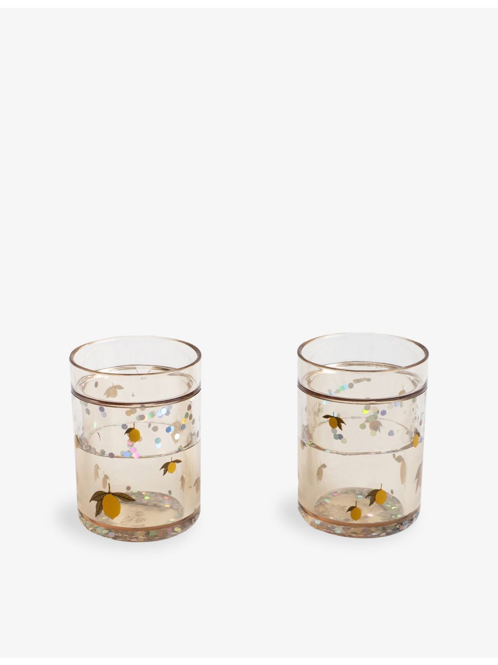Konges Sløjd lemon glitter-filled cups pack of two, UK version