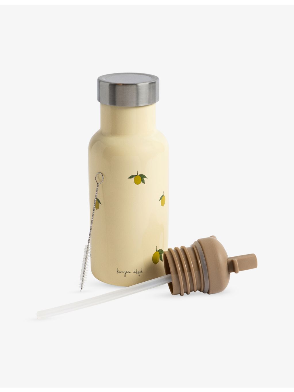 Konges Sløjd lemon-print straw thermal bottle 350ml - British product