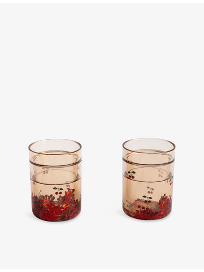 selfridges Konges Sløjd Cherry Glitter-Filled Plastic Cups 180ml Pack of Two- Buy online at McGrocer