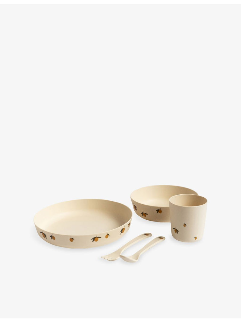 Konges Sløjd kids lemon-print five-piece dining set, UK version