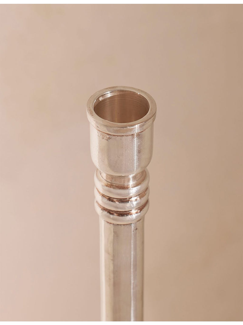 Soho Home Stiden silver-plated brass candleholder, 27cm - British product