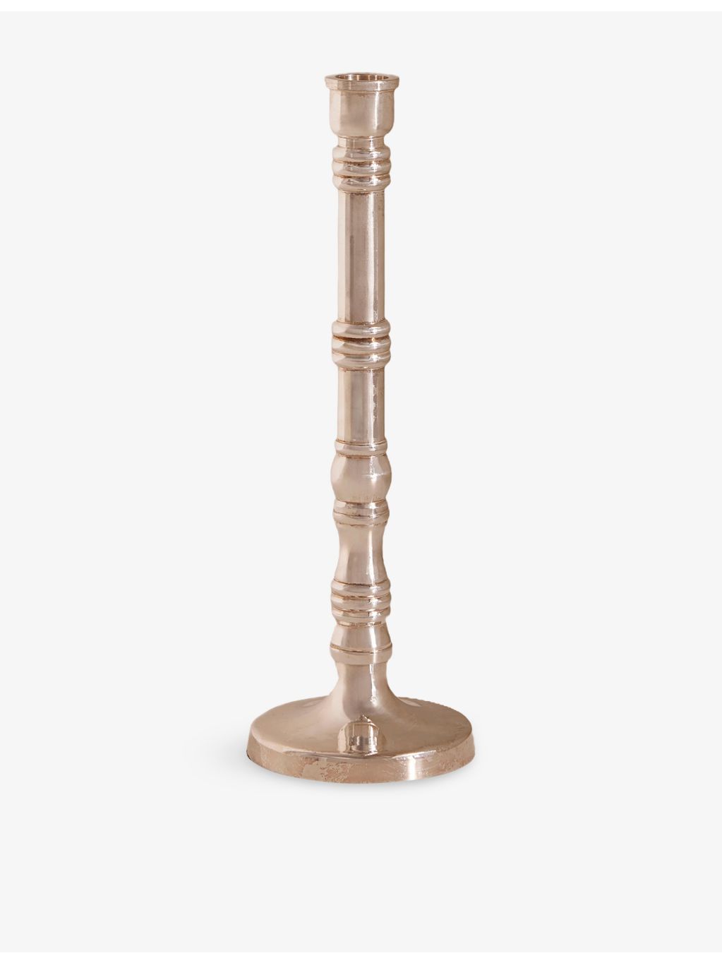 Soho Home Stiden silver-plated brass candleholder, 27cm - British product