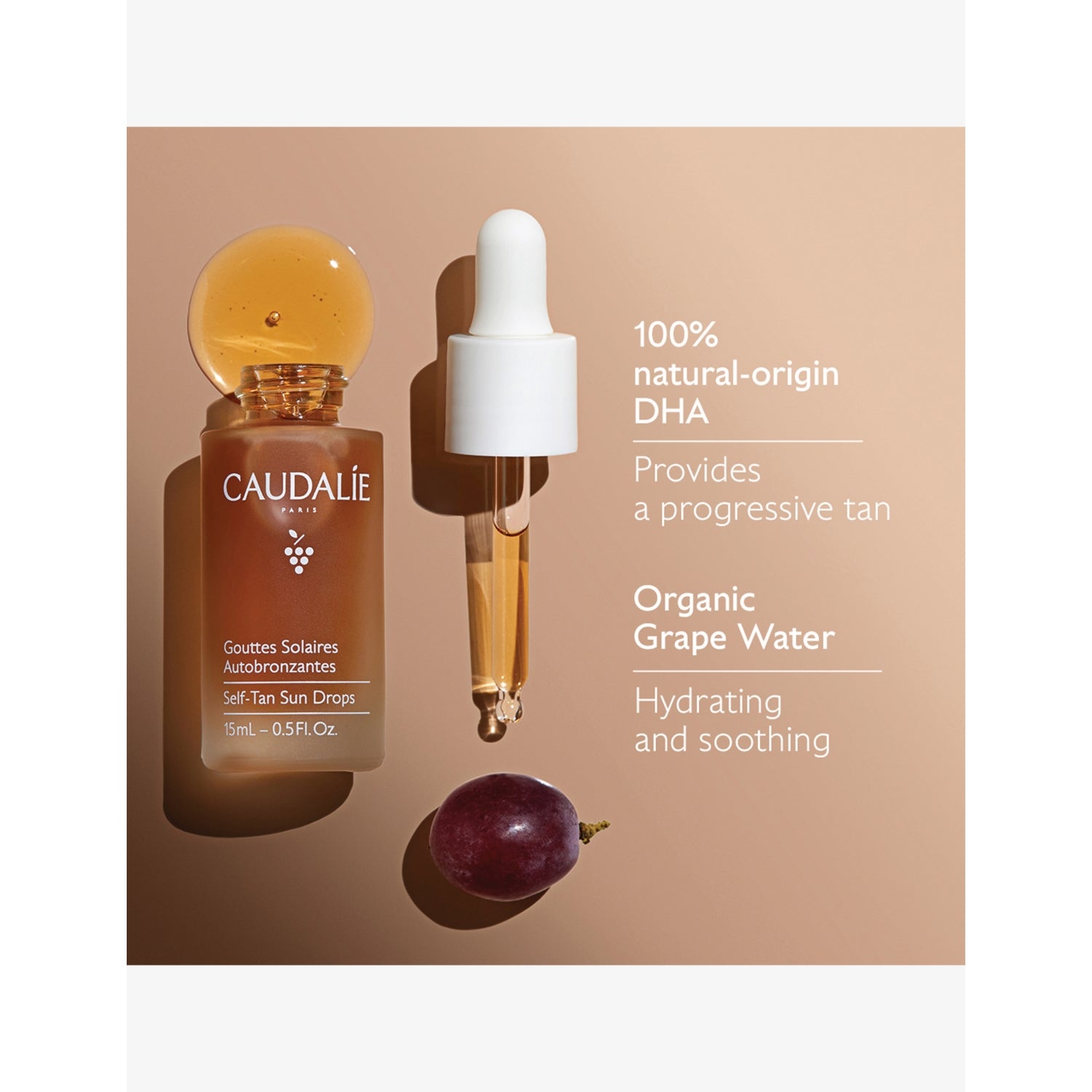 Caudalie self-tan sun drops 15ml - British product