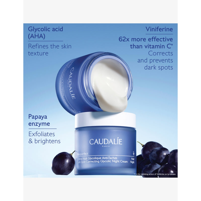 Caudalie Vinoperfect brightening glycolic night cream refill 50ml - British product