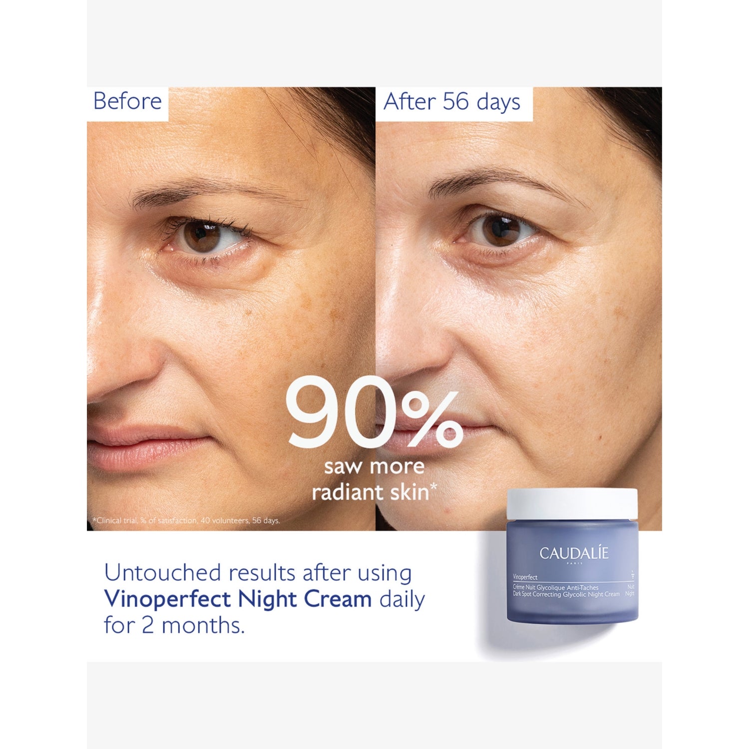 Caudalie Vinoperfect brightening glycolic night cream refill 50ml - British product