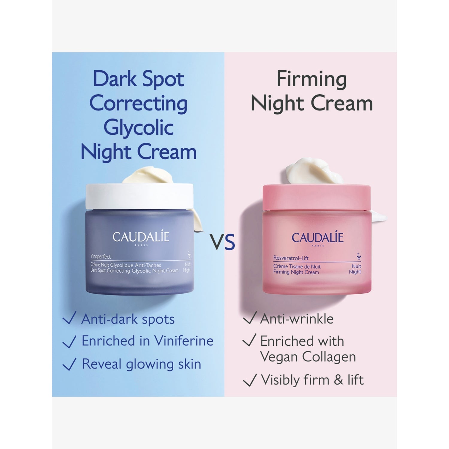 Caudalie Vinoperfect brightening glycolic night cream refill 50ml - British product