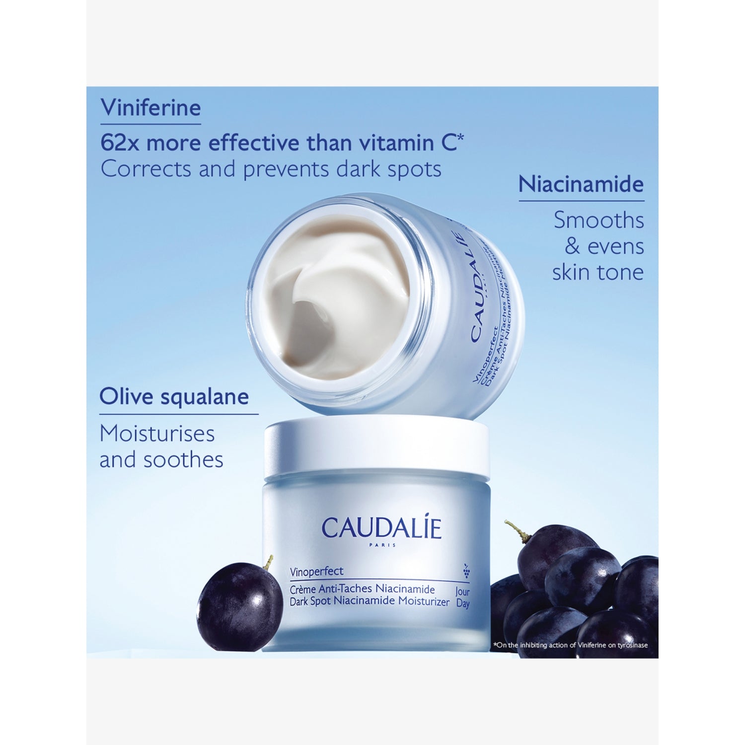 Caudalie Vinoperfect dark spot niacinamide day moisturiser 50ml refill, UK version