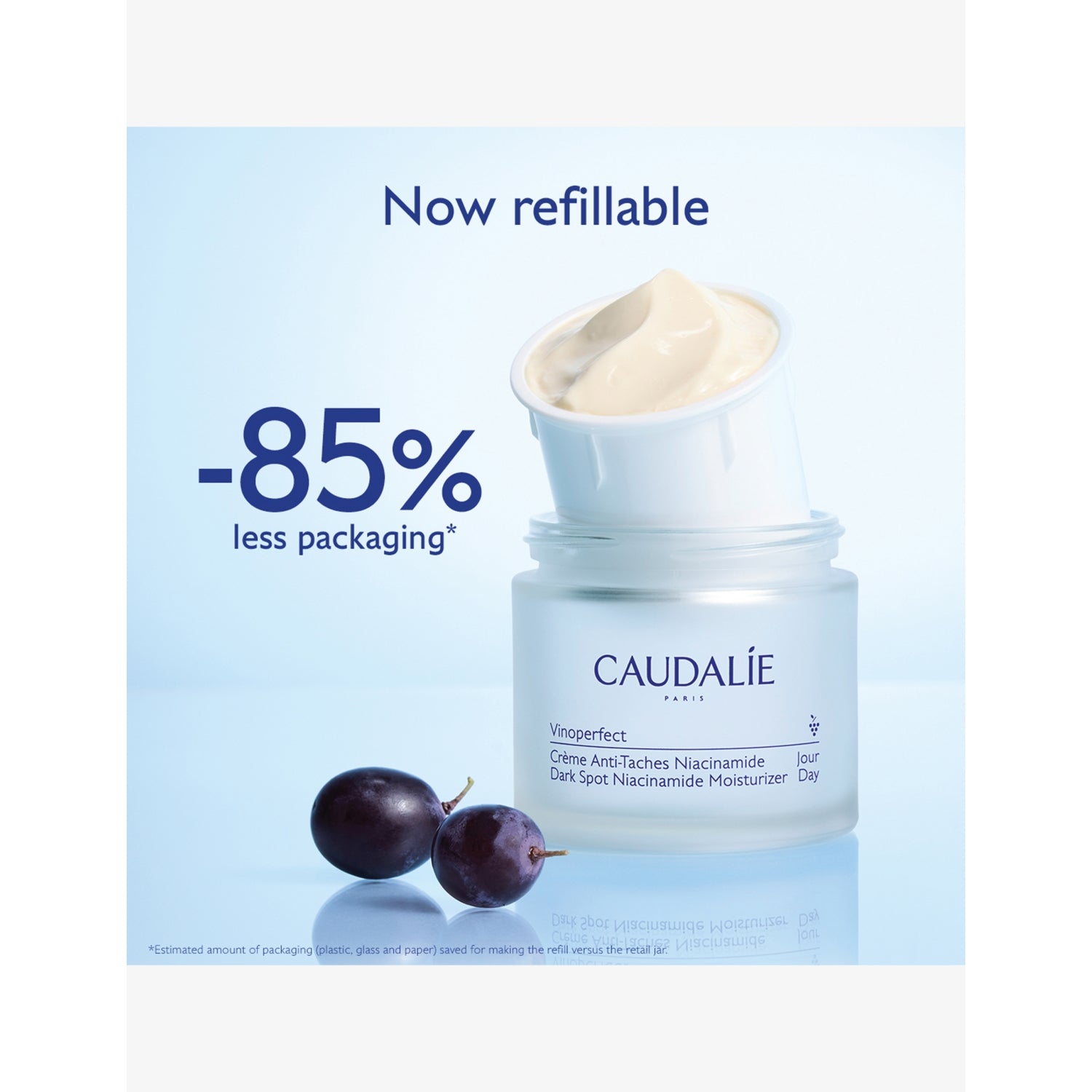 Caudalie Vinoperfect dark spot niacinamide day moisturiser 50ml refill, UK version