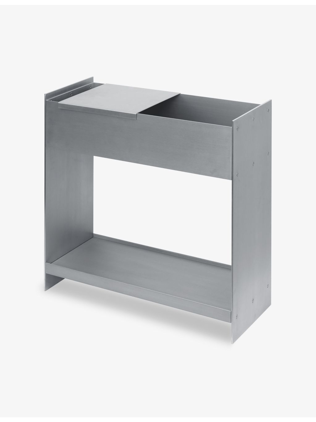 ferm LIVING aluminium plant box with shelf, imported from the UK