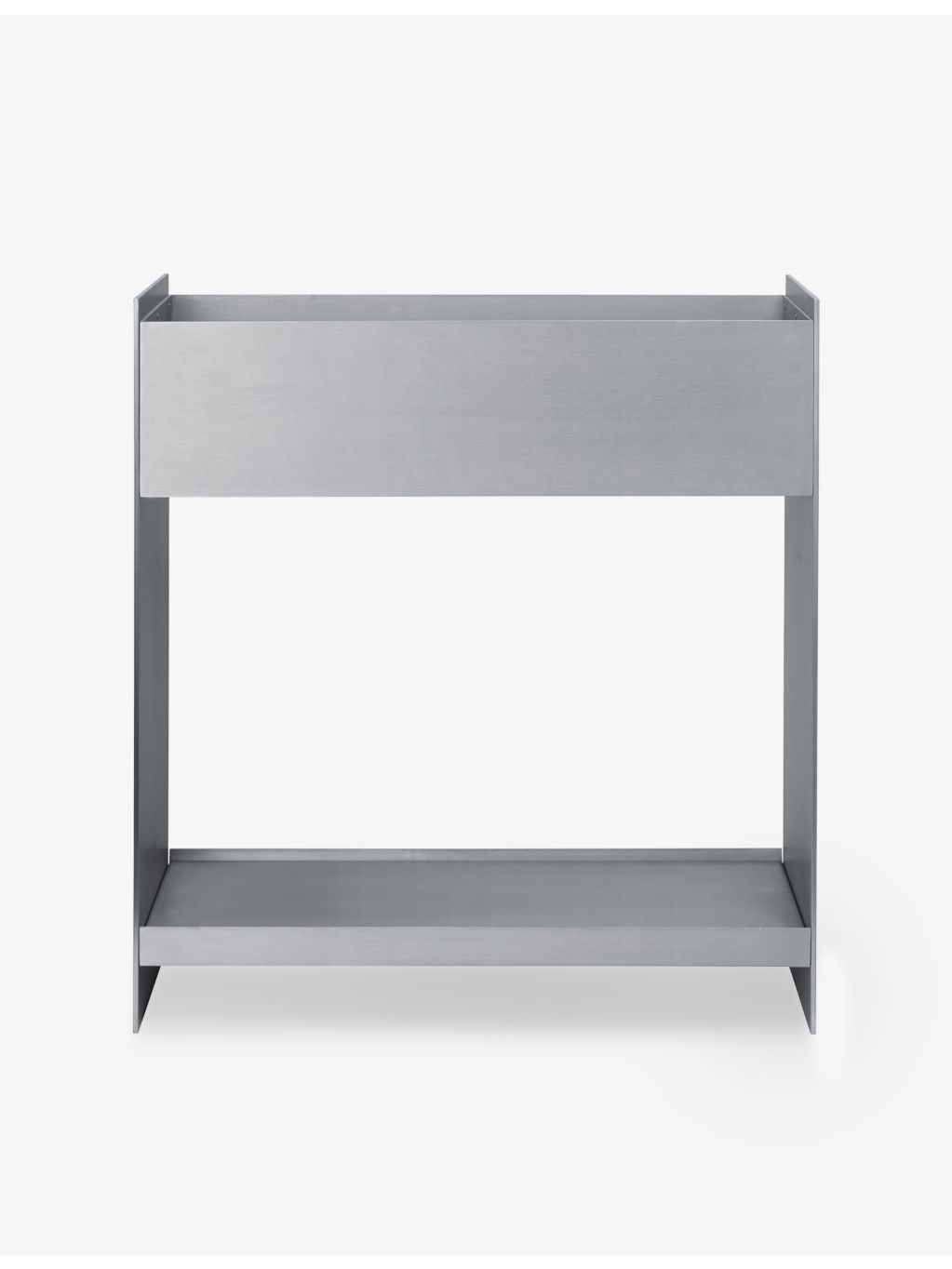 ferm LIVING aluminium plant box with shelf, imported from the UK