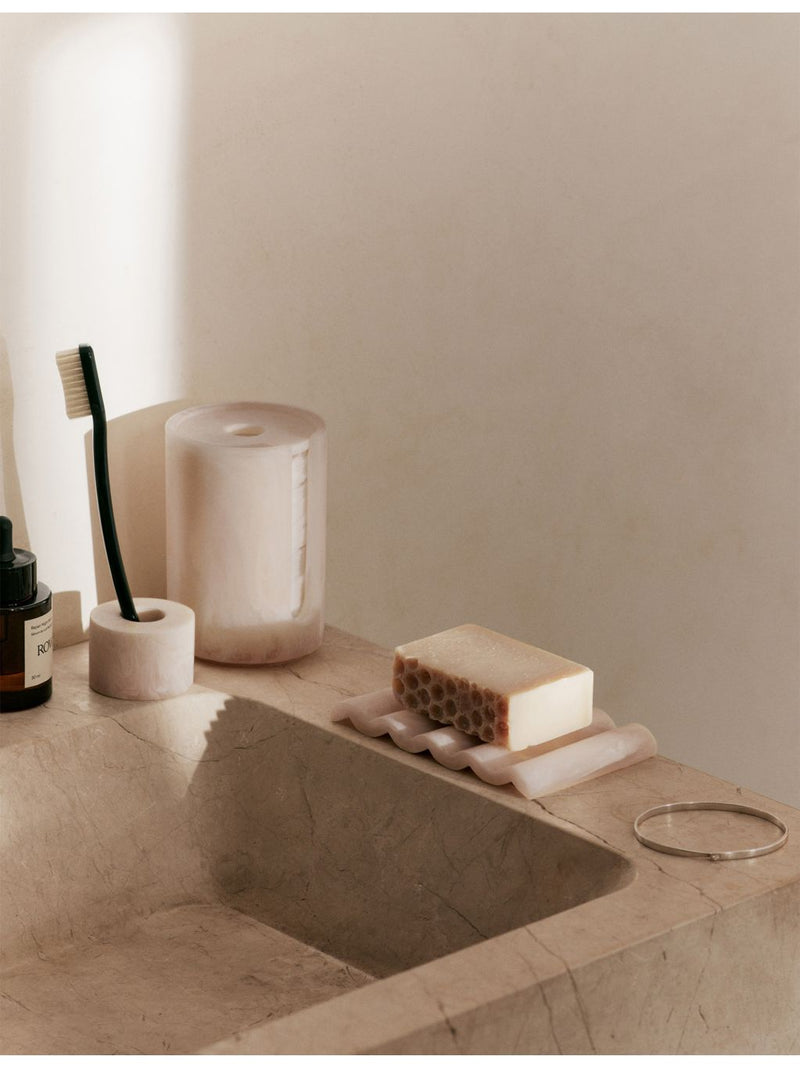 ferm LIVING cotton pad holder mist resin 8cm - (British brand)