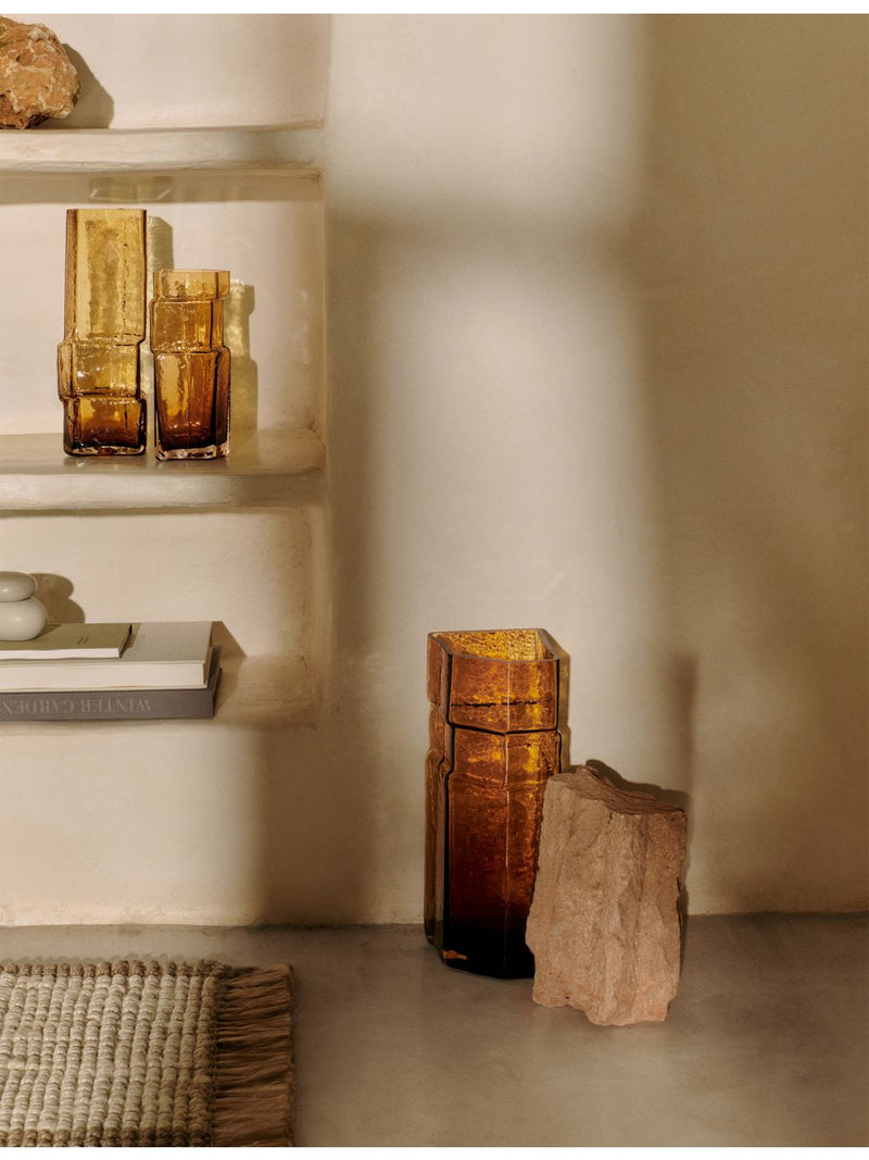 ferm LIVING Utzon Can Lis glass vase 23cm, imported from the UK