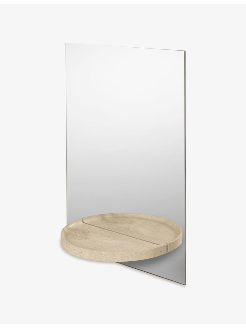 ferm LIVING Symmetry travertine mirror, 41x58.5cm, UK version