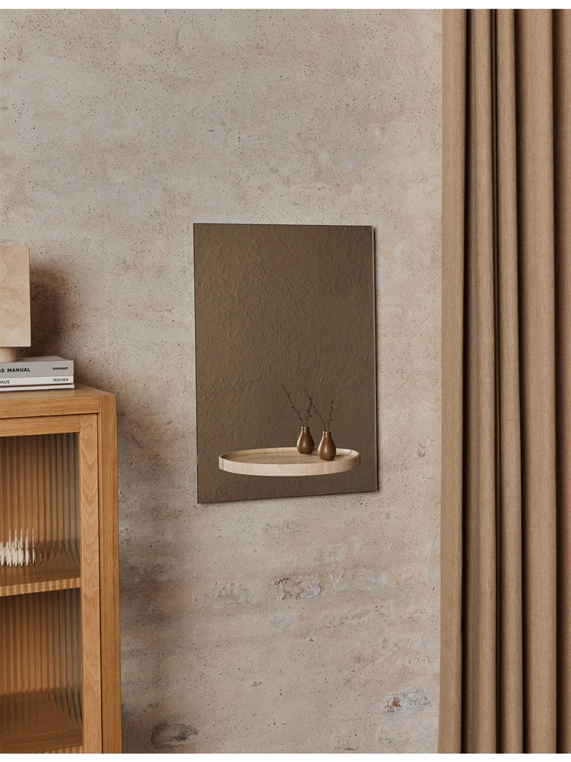 ferm LIVING Symmetry travertine mirror, 41x58.5cm, UK version