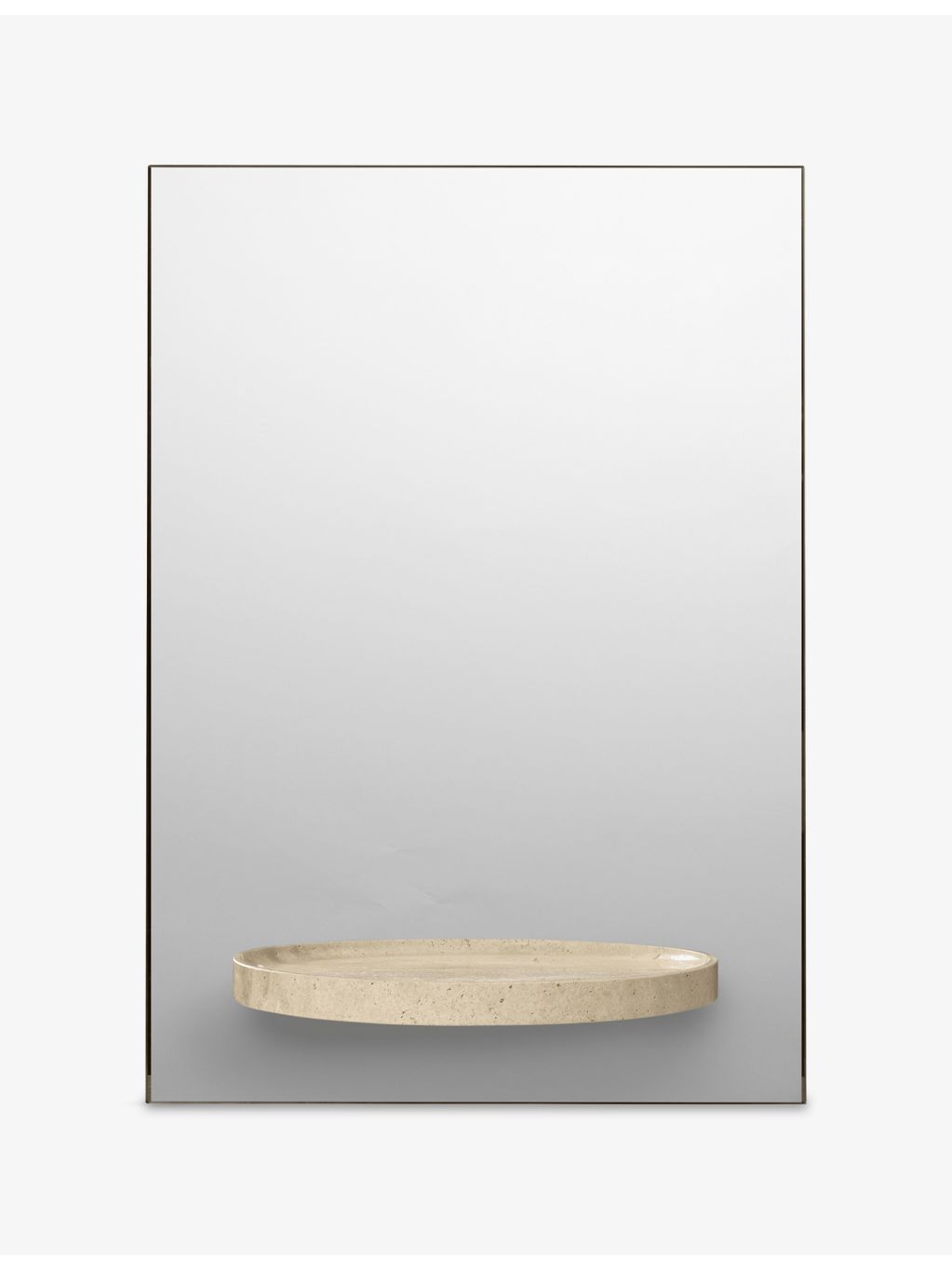 ferm LIVING Symmetry travertine mirror, 41x58.5cm, UK version