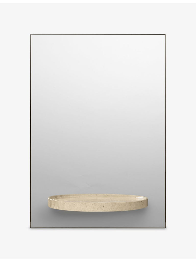 ferm LIVING Symmetry travertine mirror, 41x58.5cm, UK version