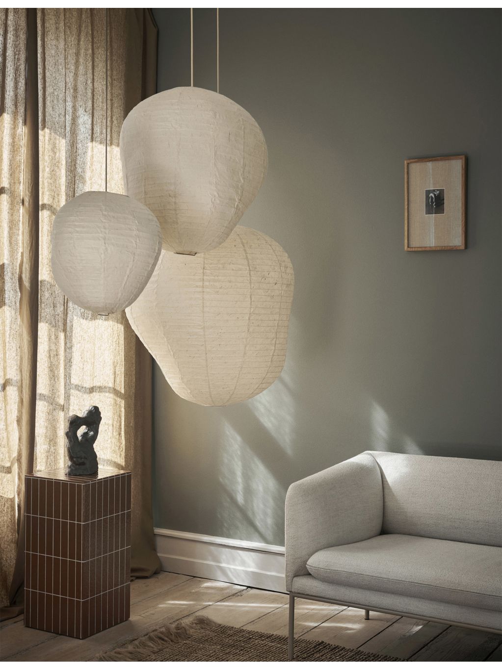 ferm LIVING Kurbis washi-paper lamp shade 38cm - British product