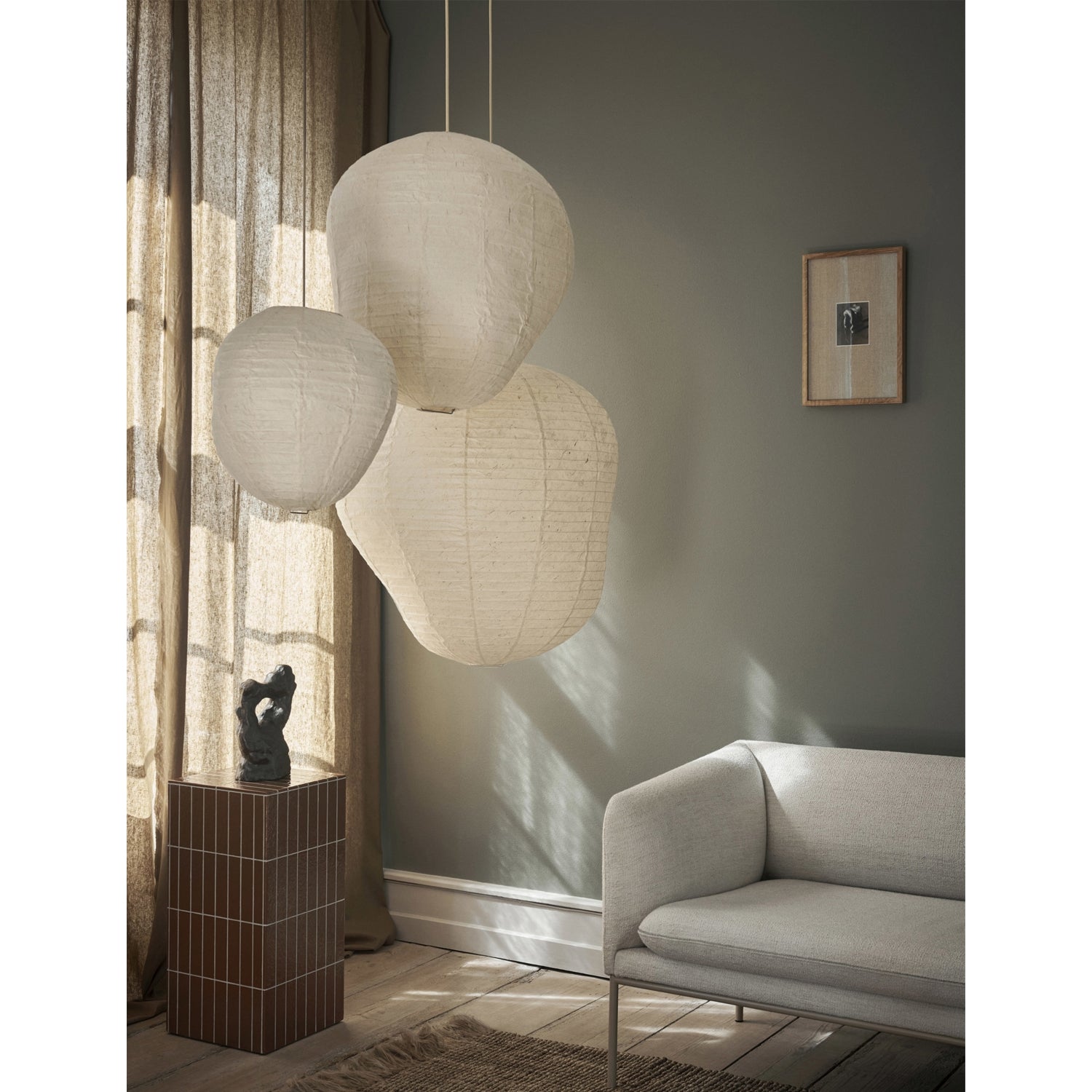 ferm LIVING Kurbis washi-paper lamp shade 38cm - British product
