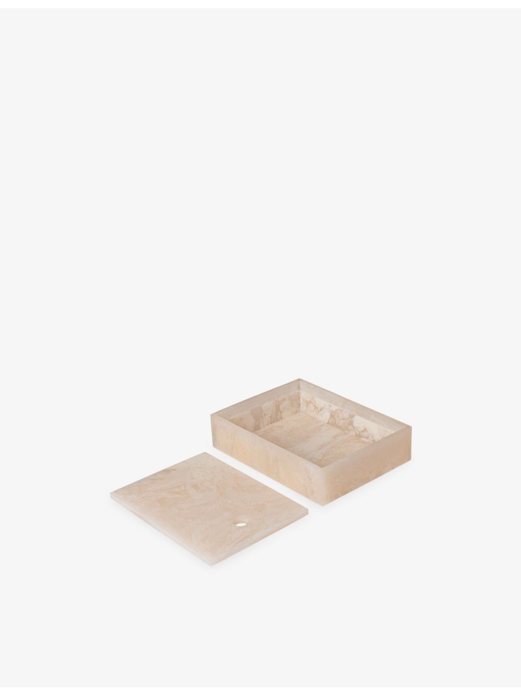ferm LIVING Mist resin box with pearly marble finish, UK version