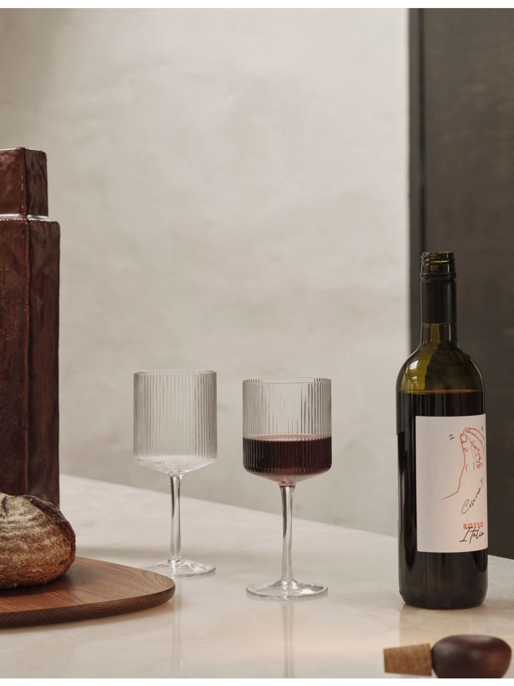 ferm LIVING wine glasses Ripple set of two, imported from the UK