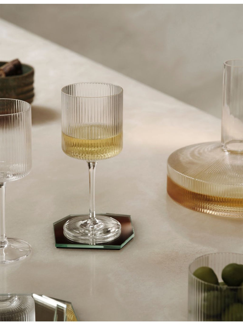 ferm LIVING Ripple white wine glasses set of two - British product
