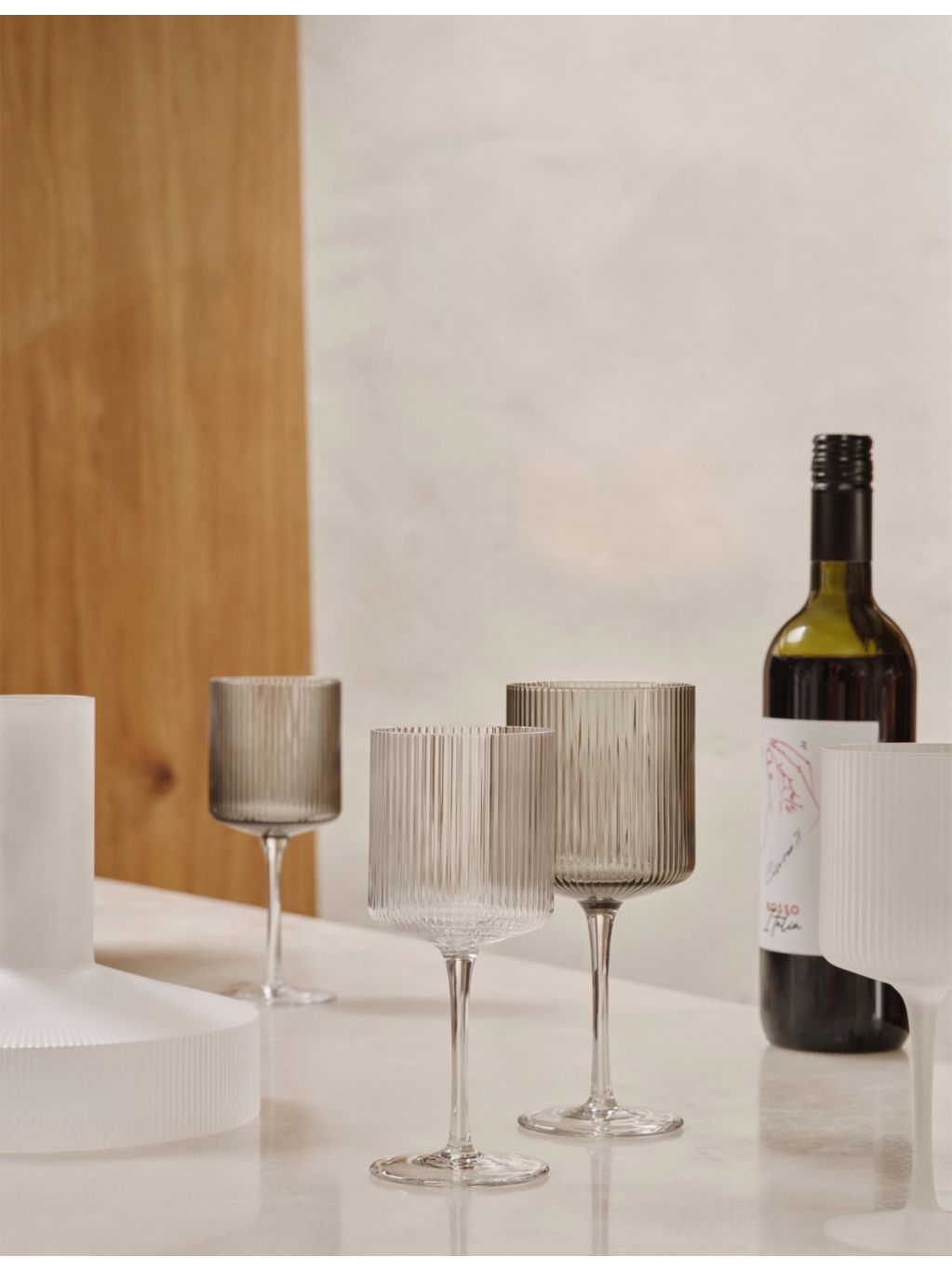 ferm LIVING Ripple white wine glasses set of two - British product