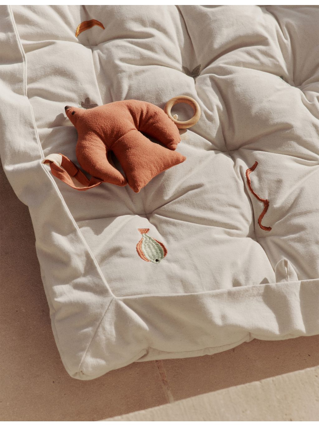 ferm LIVING Harbour padded cotton playmat 100x100 cm, imported from the UK