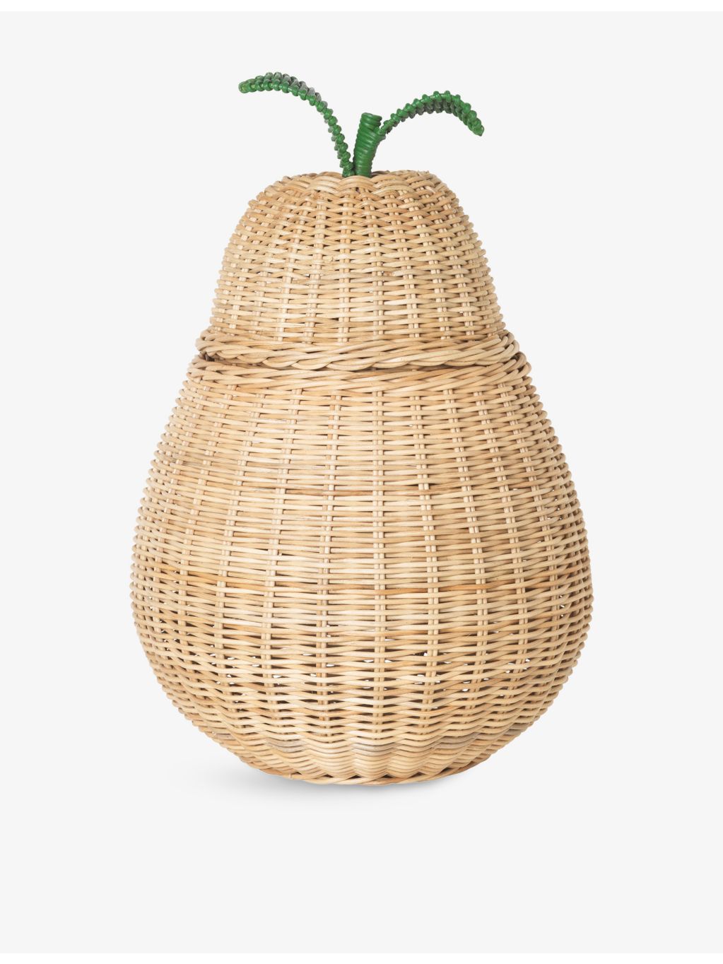 ferm LIVING braided rattan pear storage basket, imported from the UK