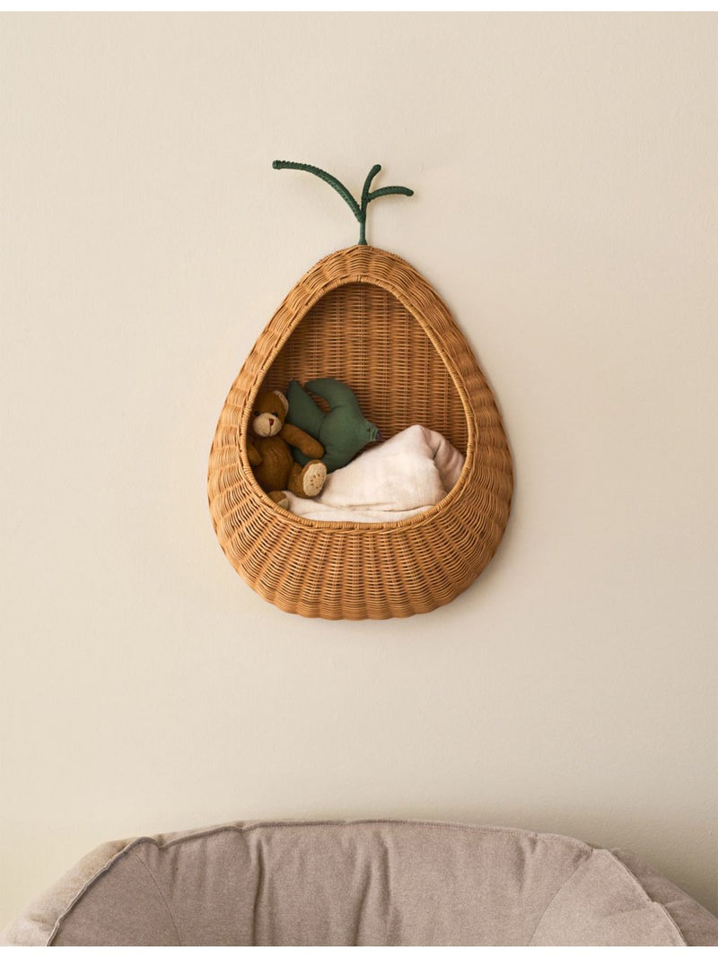 ferm LIVING pear braided rattan wall storage 68cm, imported from the UK