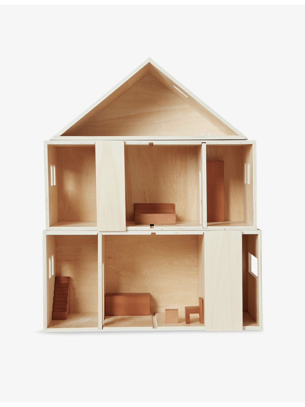 ferm LIVING Toro stackable wooden toy house 87cm, UK version