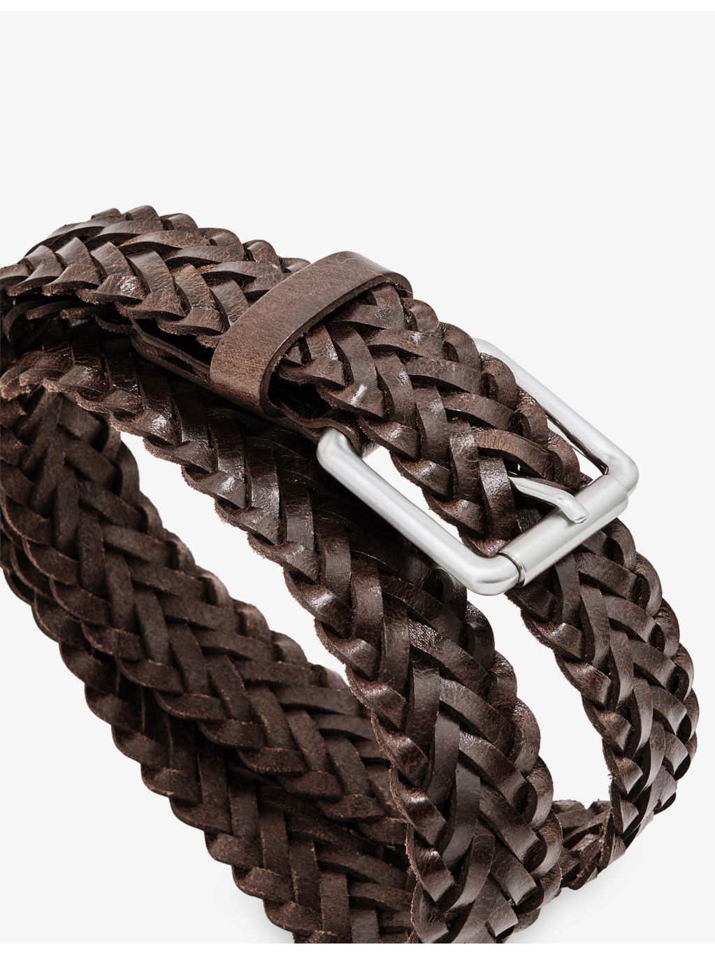 Reiss Carlton woven leather belt 3.5cm width, UK version