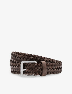 Reiss Carlton Woven Leather Belt 3.5cm