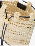 Loewe raffia cross-body bag with leather trim - British product