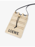Loewe raffia cross-body bag with leather trim - British product