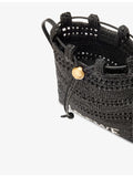 LOEWE raffia cross-body bag with leather trim and gold hardware (British brand)