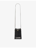LOEWE raffia cross-body bag with leather trim and gold hardware (British brand)