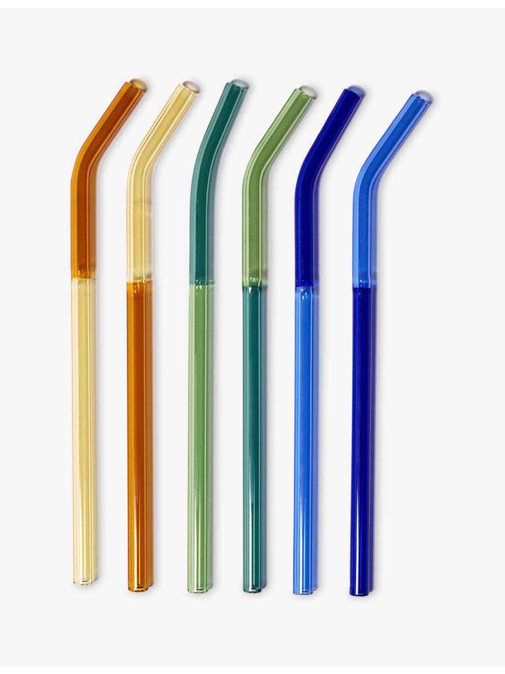 Santorini Set of Six Glass Straws