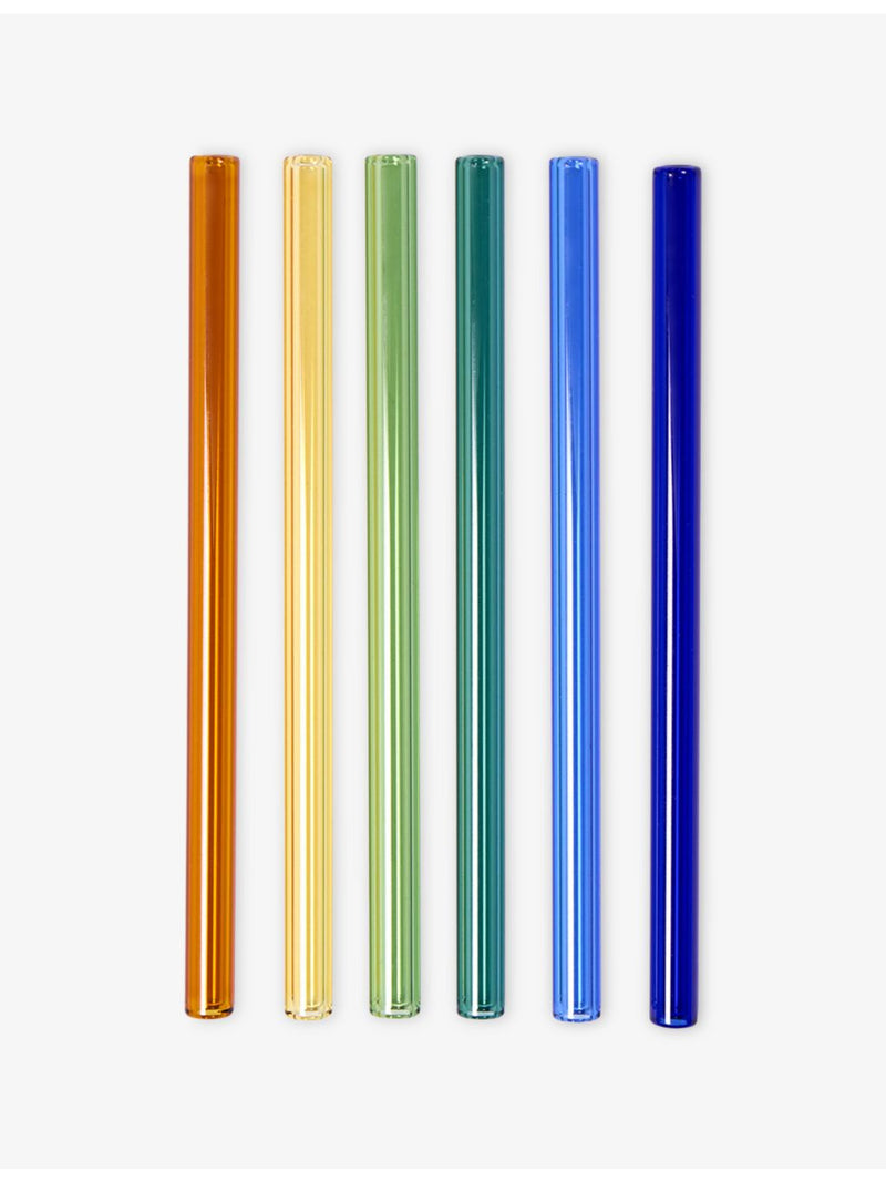 The Conran Shop Santorini set of six glass straws 14cm (British brand)