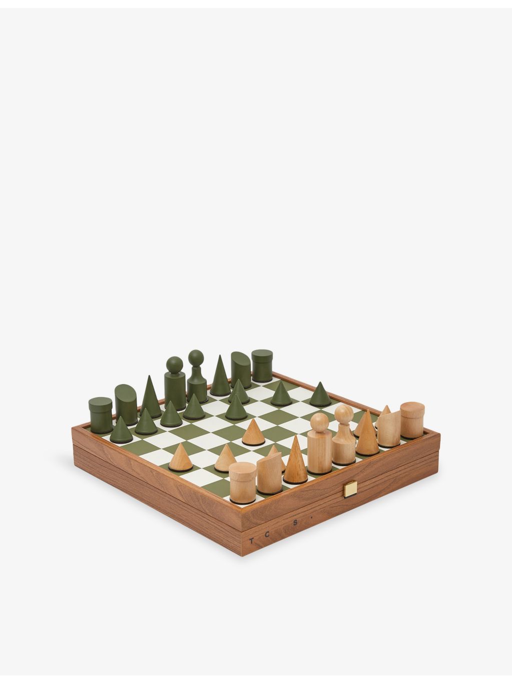 The Conran Shop Milos Olivine wooden chess set 40cm - British product