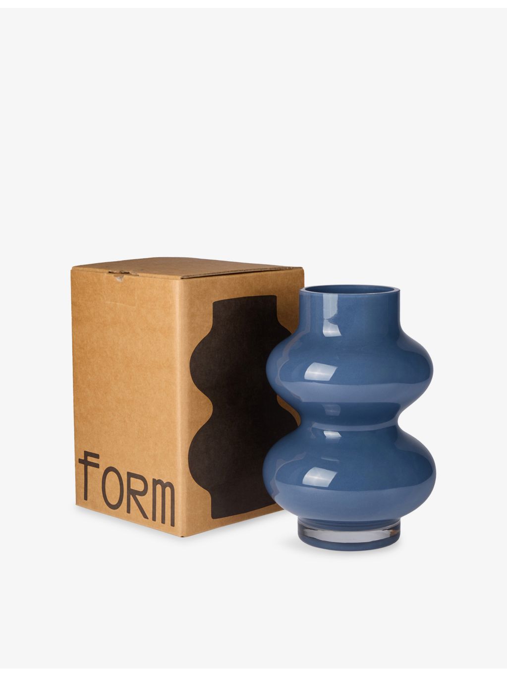 Conran Shop Form Curved Glass Vase 25.5cm, imported from the UK