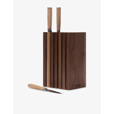 selfridges Woodsea Block Wooden Knife Holder 15.5cm x 12cm- Buy online at McGrocer