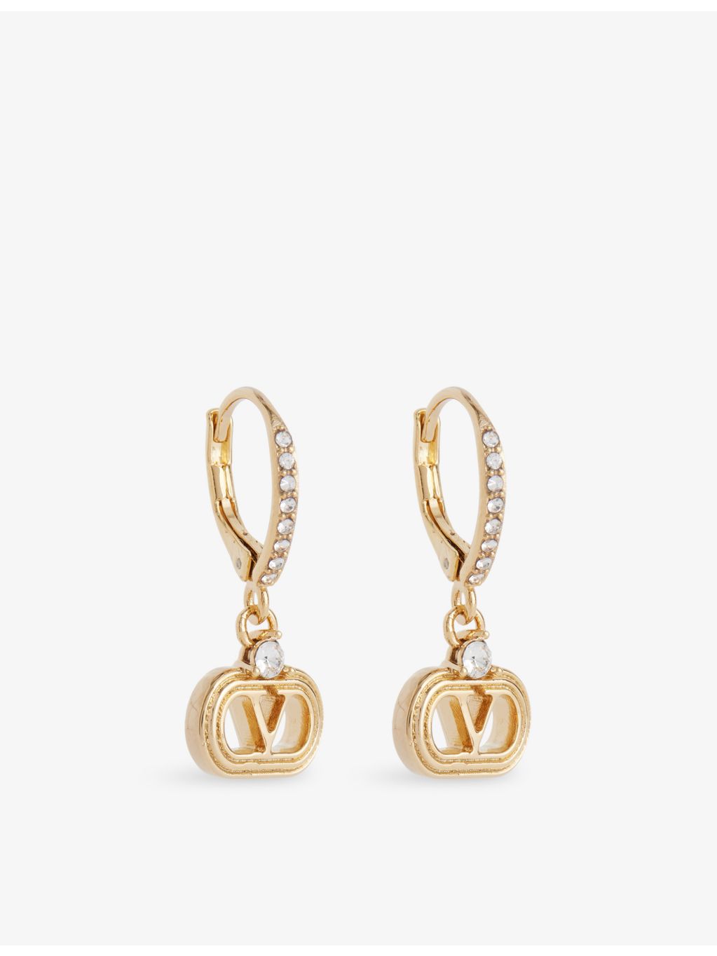 Valentino Garavani Vlogo crystal drop earrings 2.5cm - British product