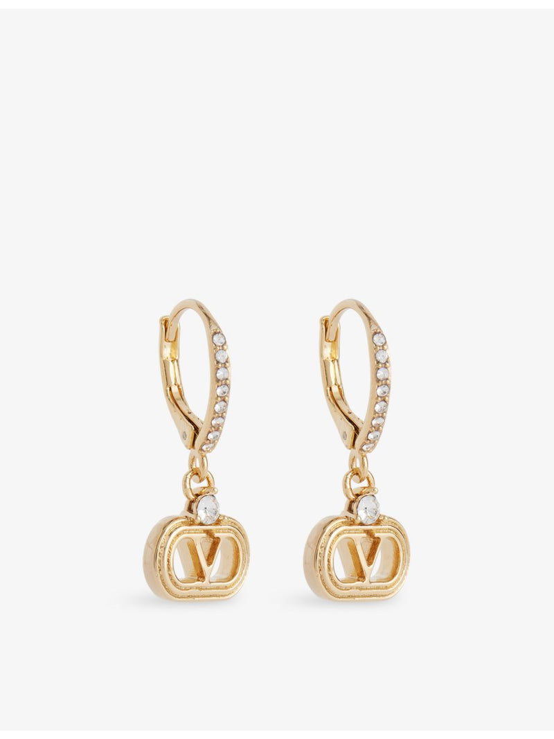 Valentino Garavani Vlogo crystal drop earrings 2.5cm - British product