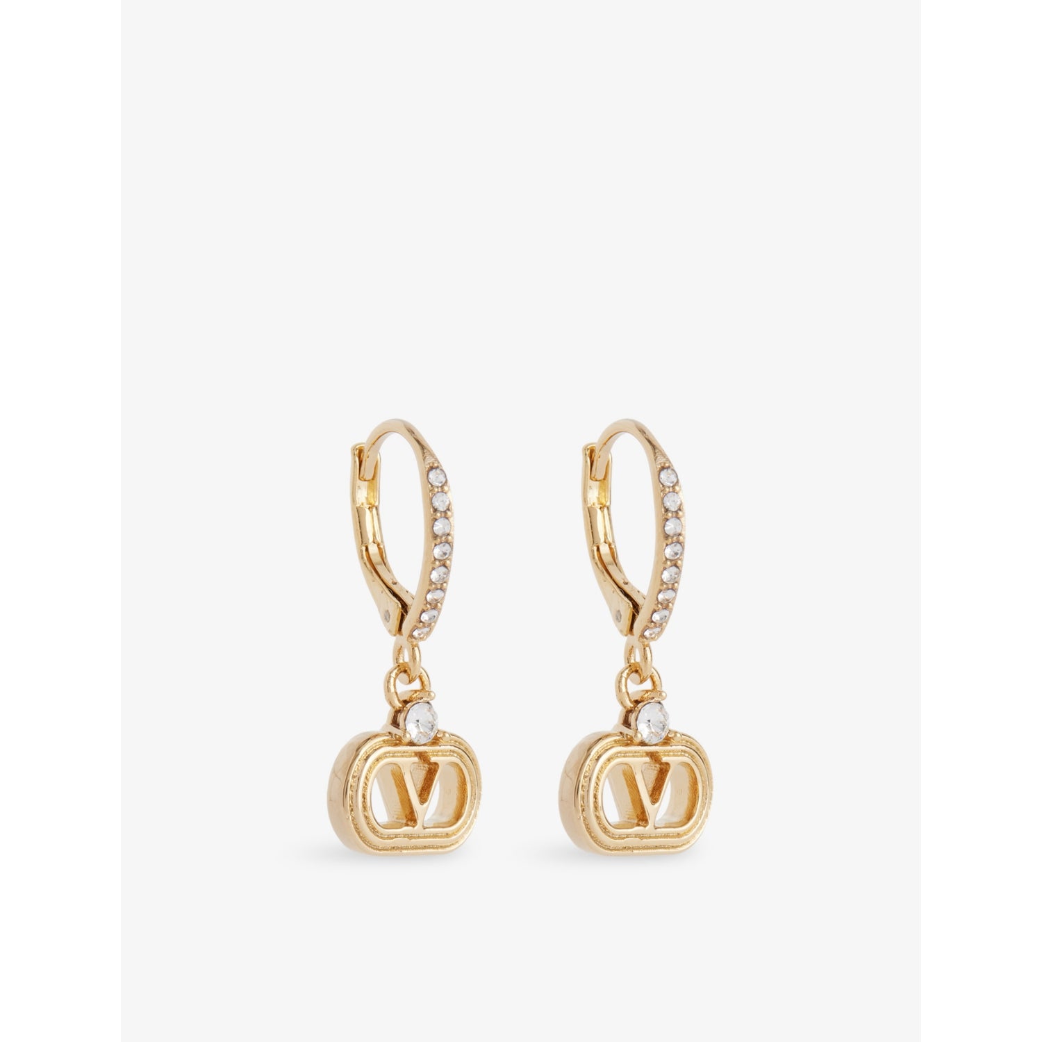 Valentino Garavani Vlogo crystal drop earrings 2.5cm - British product