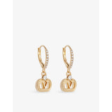 Valentino Garavani Vlogo crystal drop earrings 2.5cm - British product