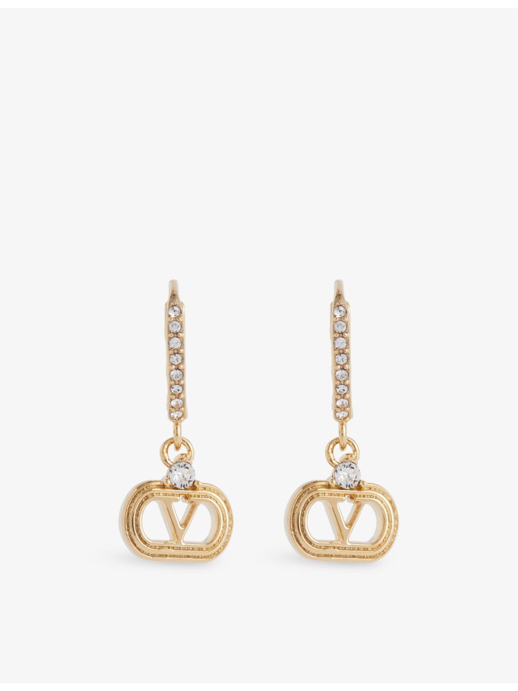 Valentino Garavani Vlogo crystal drop earrings 2.5cm - British product