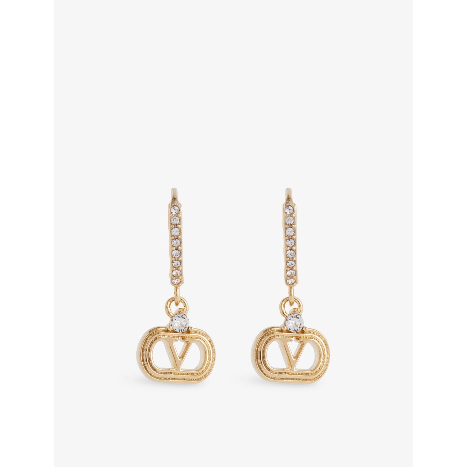 Valentino Garavani Vlogo crystal drop earrings 2.5cm - British product